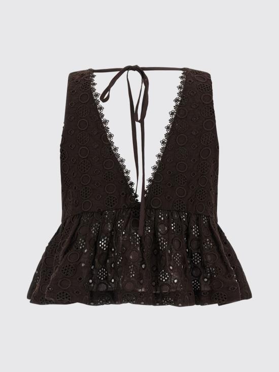 26SS 핑코 민소매 티셔츠 106451A35P M28 Brown - PINKO