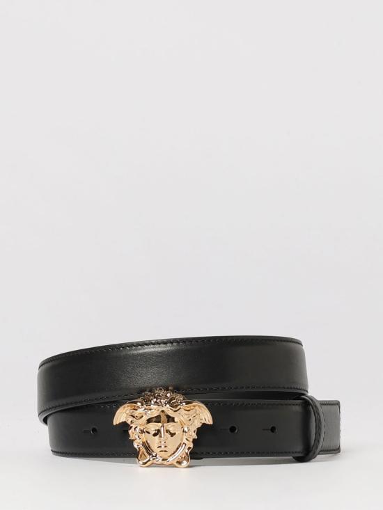 26SS 베르사체 가죽 벨트 1020766DVTP1 1B00V Black