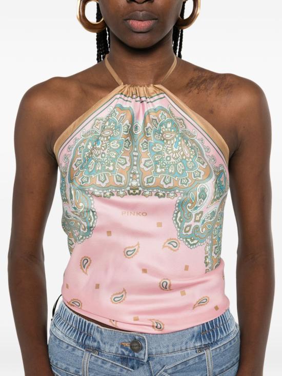 26SS 핑코 긴팔 티셔츠 106732 A38GNL4 Rosa bruciato - PINKO