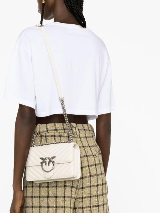 26SS 핑코 크로스백 100074 A0GKZ14O Bianco silver - PINKO