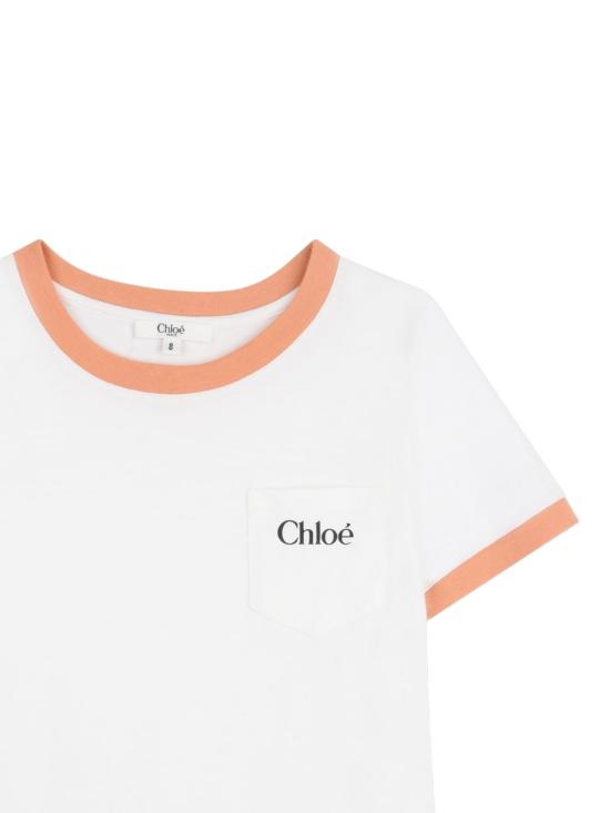 26SS [키즈] 끌로에 티셔츠 C20860 117 Bianco sporco - CHLOE