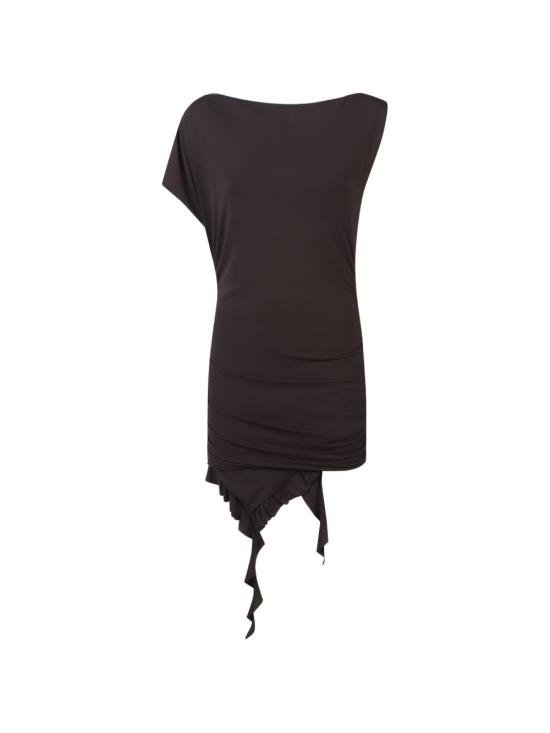 26SS 핑코 미디 원피스 106605 A35EM28 Brown - PINKO