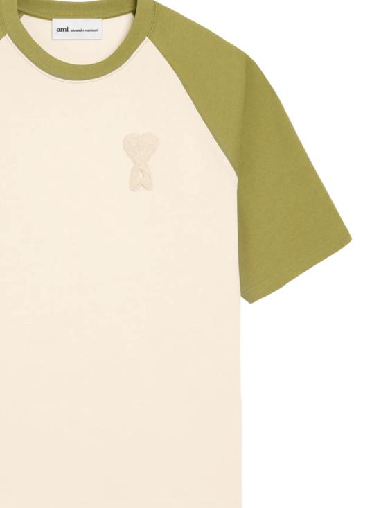 26SS 아미 반팔 티셔츠 UTS379726A041 CREAM WHITE MATCHA DOM - AMI