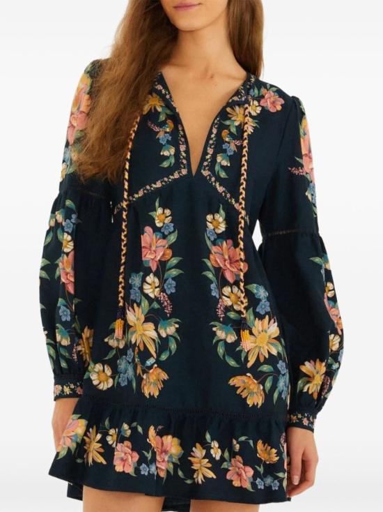 26SS 팜 리오 미디 원피스 349060 26059 Floral dark blue - FARM RIO