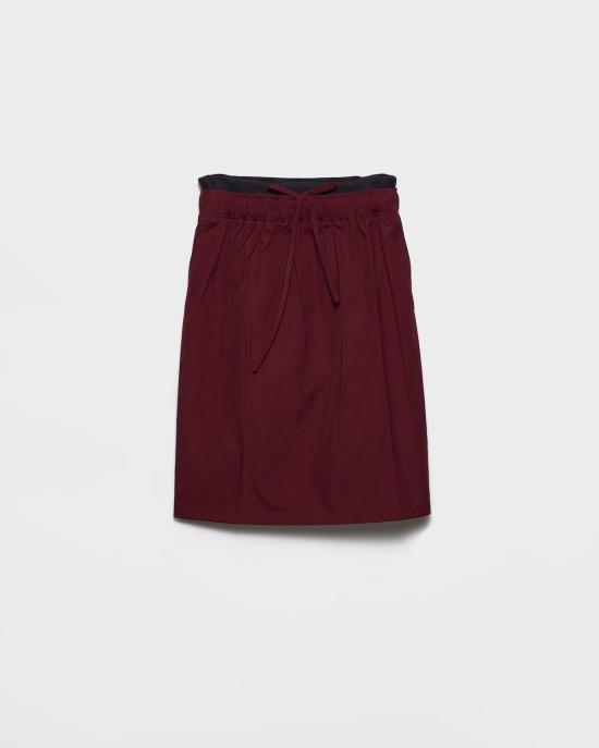 26SS 프라다 미디 스커트 P197Z187PF0403 S OOO Bordeaux