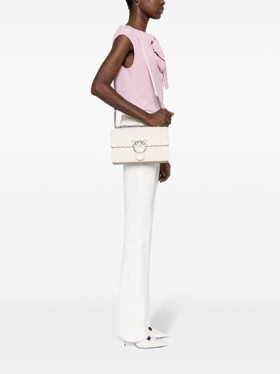 26SS 핑코 크로스백 100941 A0GKZ14O Bianco silver - PINKO