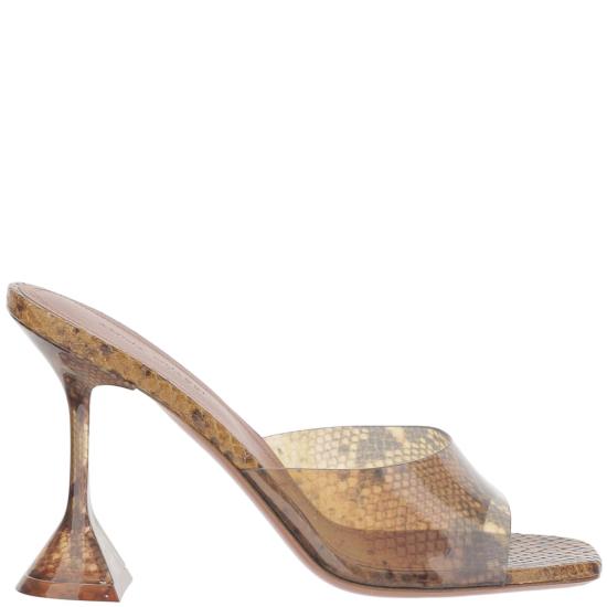 26SS 아미나 무아디 샌들 LUPITAGLASSSLIPPER95TANSNAKE Brown