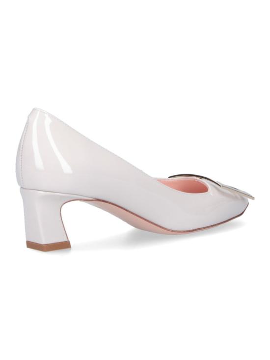 26SS 로저비비에 트럼펫 메탈 버클 펌프스 RVW44815280D1PB017 White - ROGER VIVIER