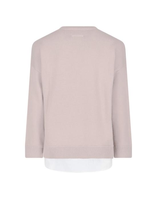 26SS MM6 메종마르지엘라 투인원 바시티 니트 스웨터 SH0HL0039 M13206115 Neutrals - MM6 MAISON MARGIELA