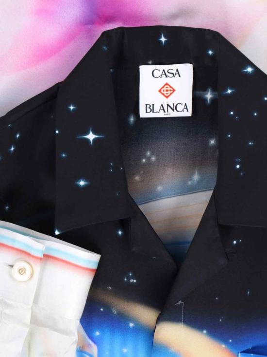 25FW 카사블랑카 긴팔 셔츠 U MPF25 SH 006 02GALACTIC CONNECTION Black - CASABLANCA