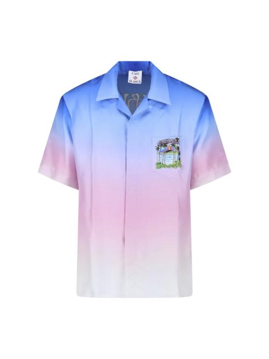  카사블랑카 반팔 셔츠 M SP26 SH 003 10 EX BCVOLCANO Pink