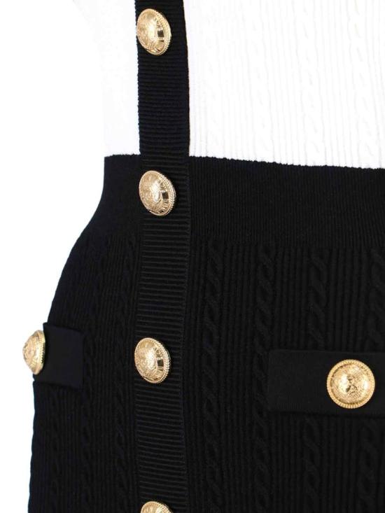 25FW 발망 미디 원피스 FF1R6033KI50EAB Black - BALMAIN