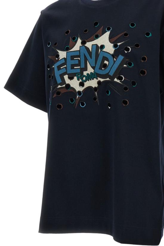 26SS 펜디 반팔 티셔츠 FY0936AW0XF0QG0 Blue - FENDI