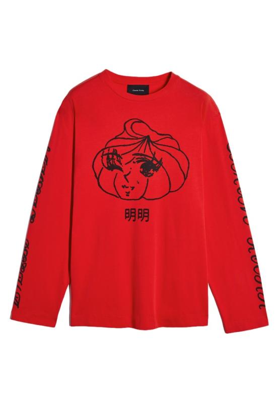 26SS 시몬로샤 긴팔 티셔츠 5194P61AP61BBW0569REDBLACK Red - SIMONE ROCHA