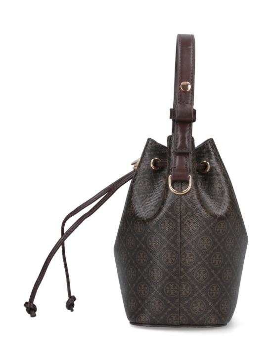 26SS 토리버치 T 모노그램 코티드 캔버스 버킷백 164889200 Brown - TORY BURCH