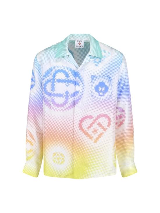 26SS 카사블랑카 긴팔 셔츠 M SP26 SH 006 03HALFTONE REPEATS LOGO Neutrals