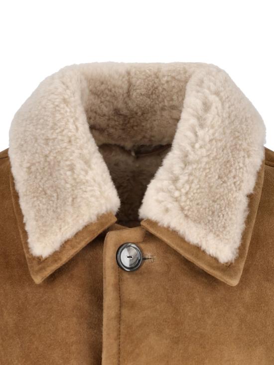 25FW 아미 시어링 버튼 재킷 UJK837 LH0057280 Brown - AMI