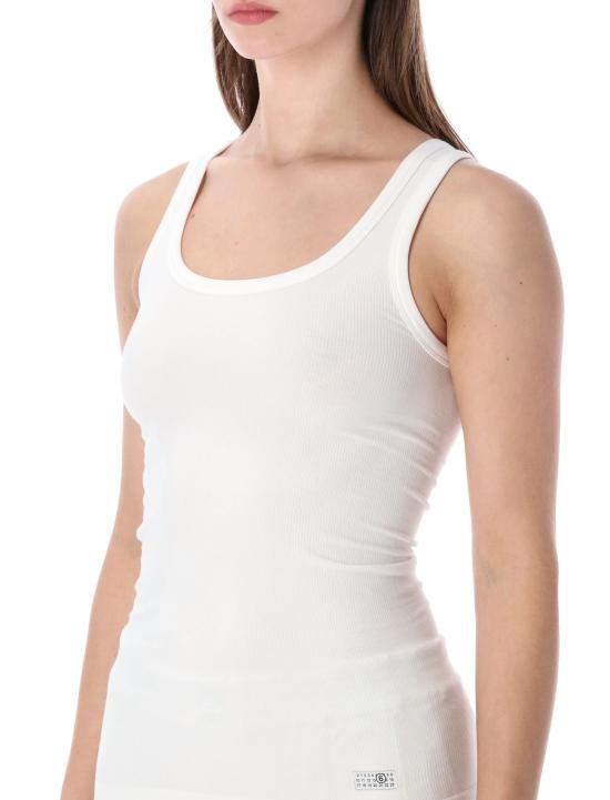 26SS MM6 메종마르지엘라 민소매 티셔츠 MKD520010 101 Bianco - MM6 MAISON MARGIELA