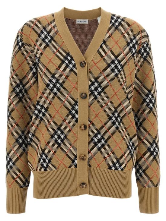 25FW 버버리 체크 울 가디건 8110579C1309 Neutrals