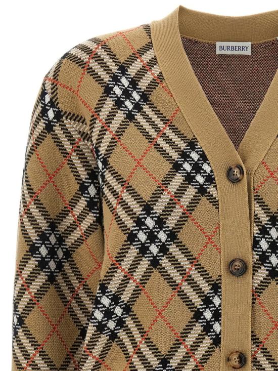 25FW 버버리 체크 울 가디건 8110579C1309 Neutrals - BURBERRY