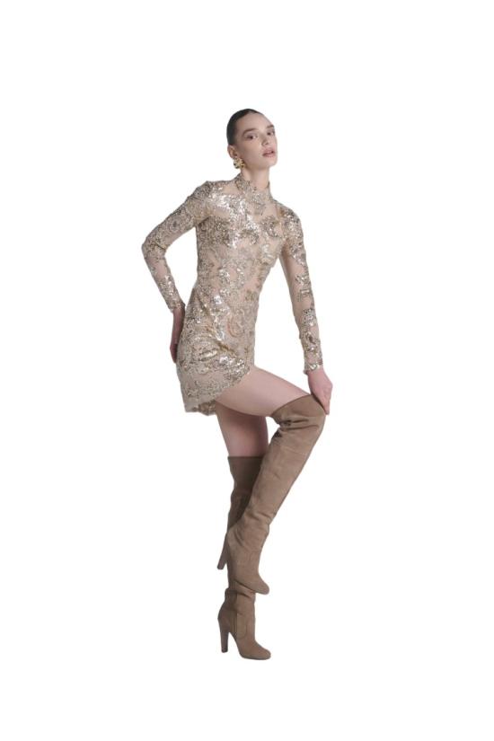  사이드 코베이시 숏 원피스 자수 장식 미니 드레스 - SAIID KOBEISY