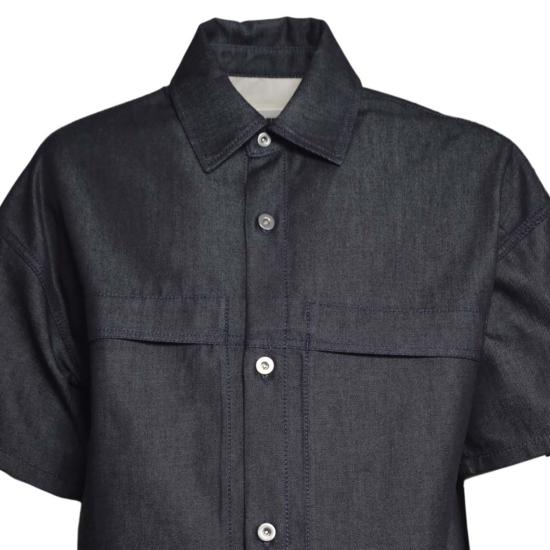 26SS 질샌더 반팔 셔츠 J47DL0182J46664 010 Denim scuro - JIL SANDER
