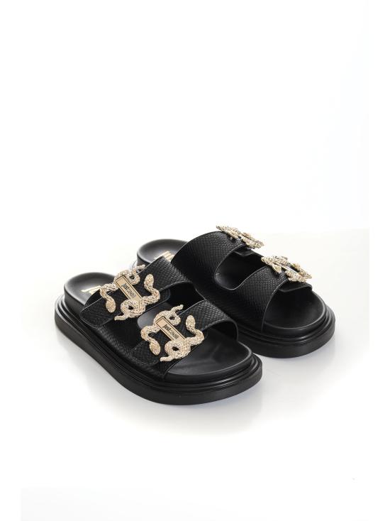 26SS 저스트까발리 뮬/슬리퍼 80RA3S91 ZSE36899 Black - JUST CAVALLI