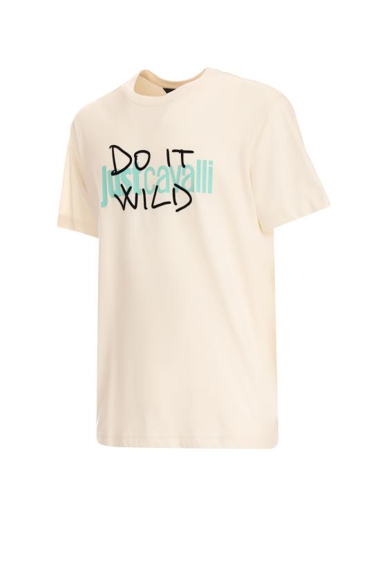 26SS 저스트까발리 반팔 티셔츠 80OAHT09 CJ500204 Blue - JUST CAVALLI