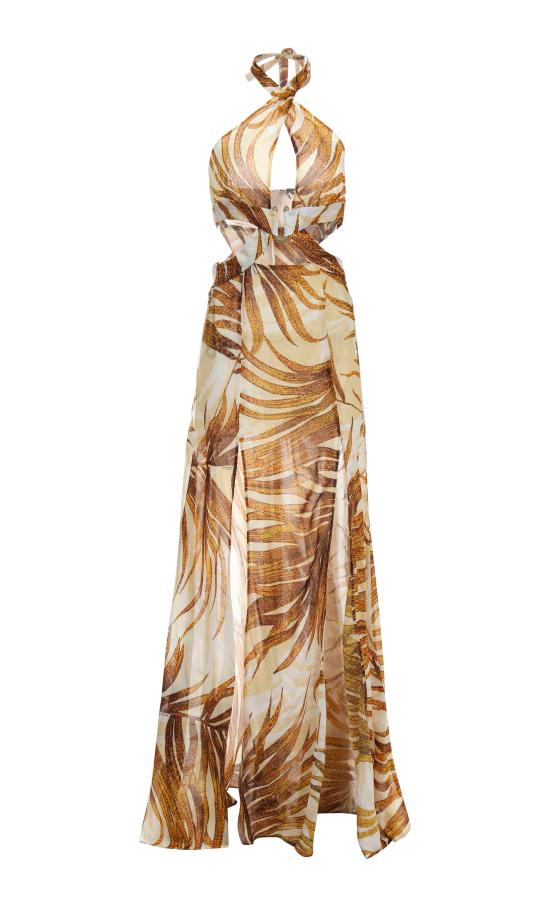 26SS 저스트까발리 미디 원피스 80PAO919 NS775638 Golden