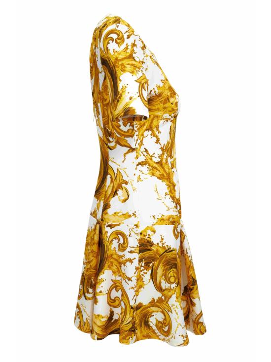 26SS 베르사체 미디 원피스 80HAO918 NS756G03 White - VERSACE