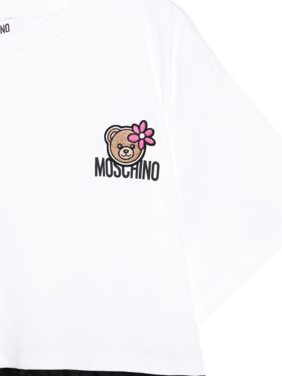 26SS [키즈] 모스키노 원피스 HDV0HRLAA43 84340 White - MOSCHINO