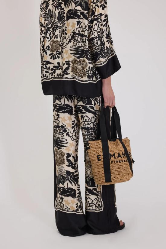 26SS 에르마노 피렌제 팔라초 팬츠 D48EP081EC8 MFB61 Mandorla ecru nero - ERMANNO FIRENZE