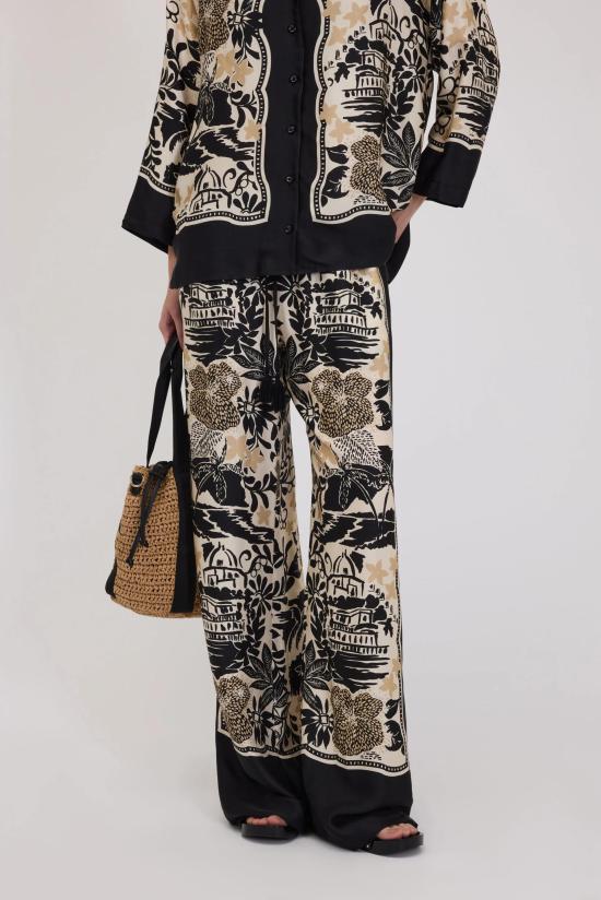 26SS 에르마노 피렌제 팔라초 팬츠 D48EP081EC8 MFB61 Mandorla ecru nero - ERMANNO FIRENZE