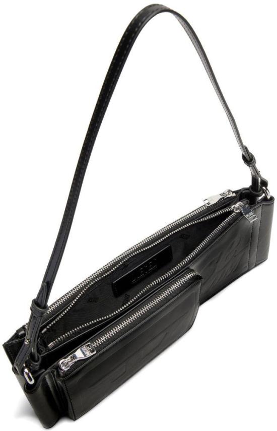 26SS 디젤 플래그-D 모듈러 로고 엠보스드 숄더백 X10713P8822T8013 BLACK - DIESEL