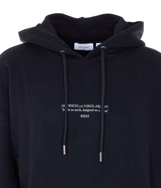 26SS 오프화이트 긴팔 티셔츠 OMBB085S26FLE009 0001 Black - OFF WHITE