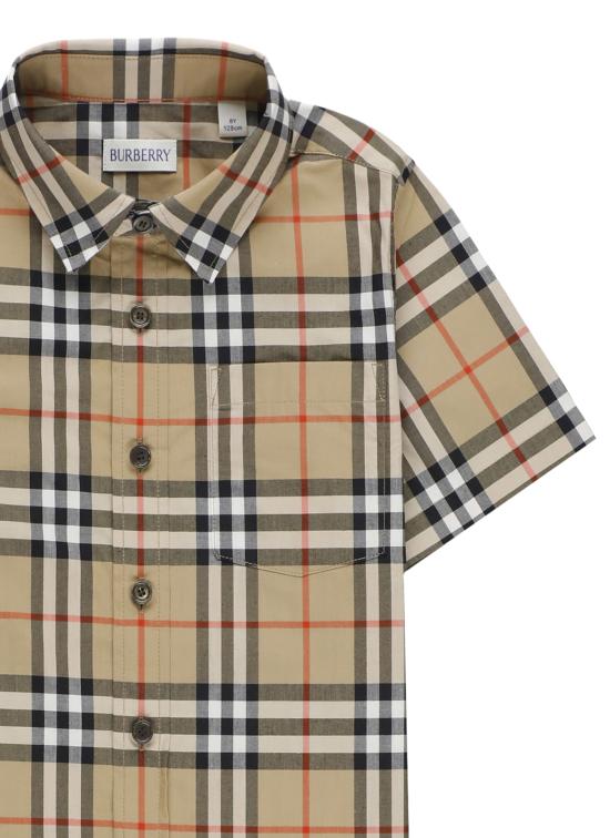 26SS [키즈] 버버리 셔츠 8117145 KB5 OWEN SS CHK EB9368 Beige - BURBERRY