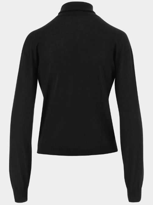 26FW 생로랑 캐시미어 울 앤 실크 터틀넥 스웨터 840802YAPK2 1000 NOIR - SAINT LAURENT
