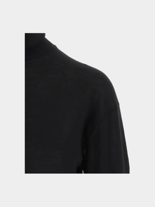 26FW 생로랑 캐시미어 울 앤 실크 터틀넥 스웨터 840802YAPK2 1000 NOIR - SAINT LAURENT