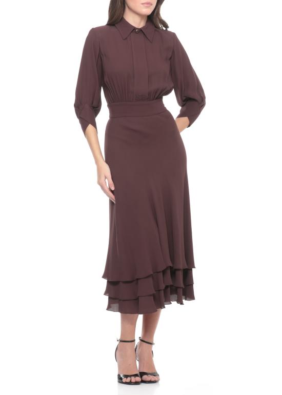 26SS 엘리자베타프랜치 미디 원피스 AB92361E2 644 Brown - ELISABETTA FRANCHI