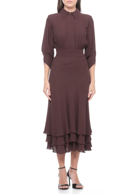26SS 엘리자베타프랜치 미디 원피스 AB92361E2 644 Brown - ELISABETTA FRANCHI