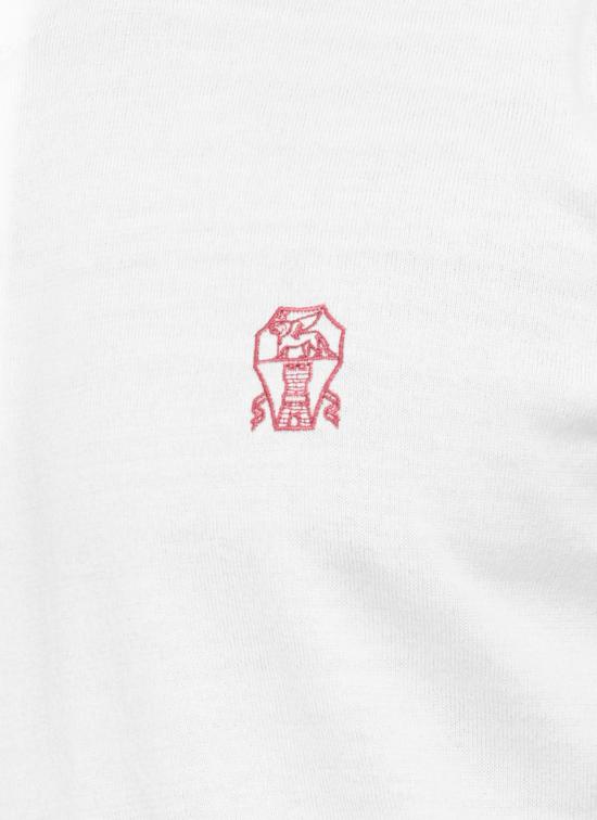 26SS 브루넬로 쿠치넬리 로고 경량 코튼 니트 폴로 셔츠 M29800195 CON63 White - BRUNELLO CUCINELLI