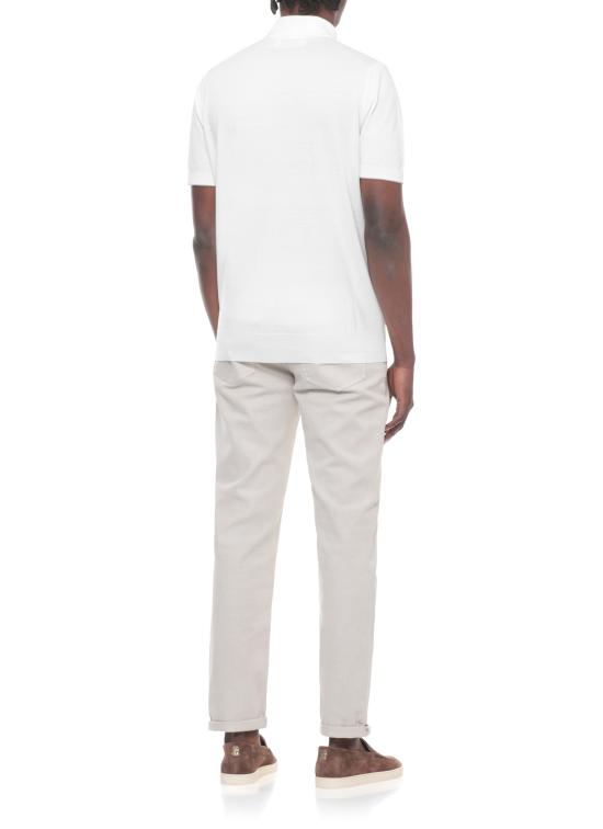 26SS 브루넬로 쿠치넬리 로고 경량 코튼 니트 폴로 셔츠 M29800195 CON63 White - BRUNELLO CUCINELLI