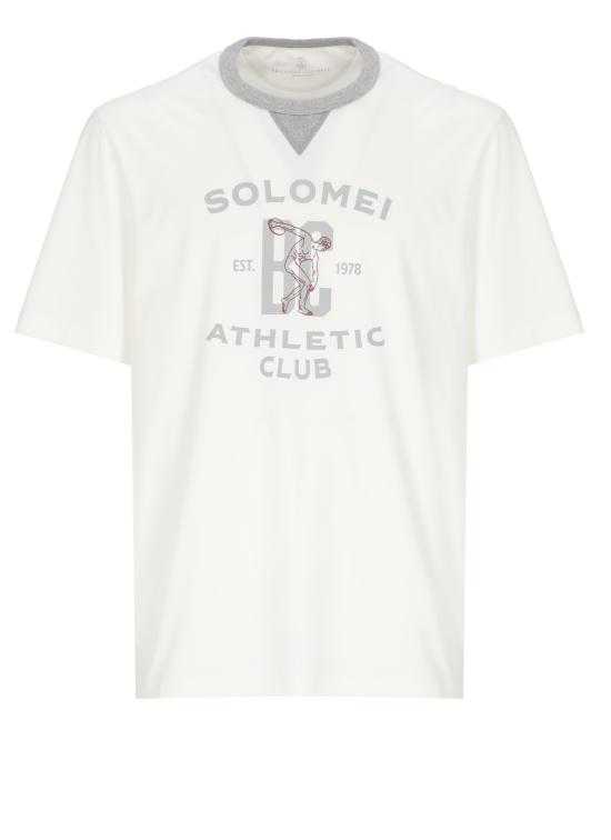 26SS 브루넬로 쿠치넬리 반팔 티셔츠 M0B131001G CFR27 White