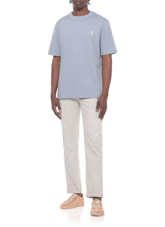 26SS 브루넬로 쿠치넬리 반팔 티셔츠 M0B138440 CKL13 Blue - BRUNELLO CUCINELLI