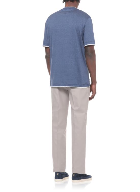 26SS 브루넬로 쿠치넬리 페이크 레이어링 티셔츠 MR8337427 CTA27 Blue - BRUNELLO CUCINELLI