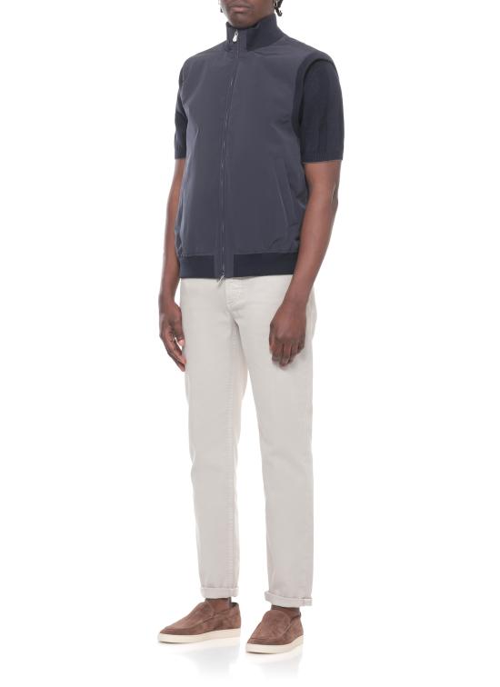26SS 브루넬로 쿠치넬리 가공 나일론 웨이스트코트 MM4796584 CIR70 Blue - BRUNELLO CUCINELLI