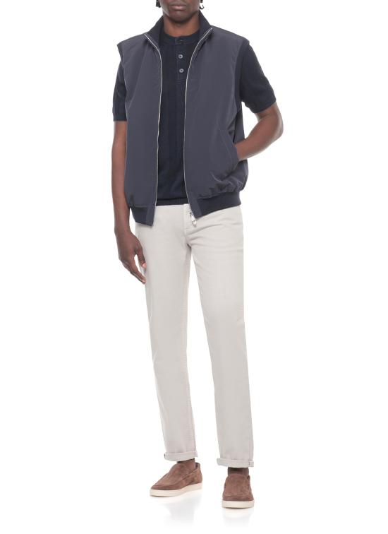 26SS 브루넬로 쿠치넬리 가공 나일론 웨이스트코트 MM4796584 CIR70 Blue - BRUNELLO CUCINELLI