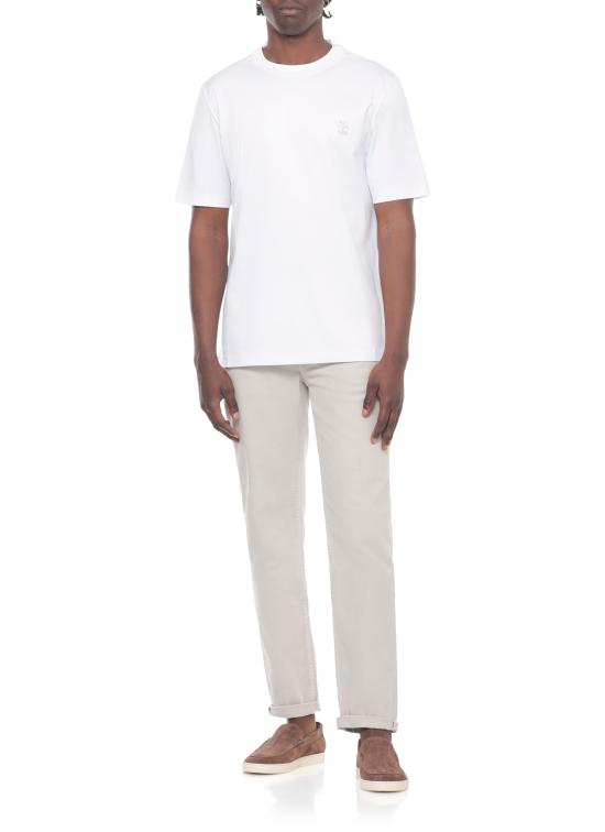 26SS 브루넬로 쿠치넬리 반팔 티셔츠 M0B138440 CK640 White - BRUNELLO CUCINELLI