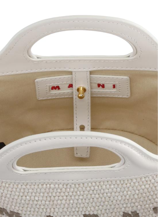 26SS 마르니 레더 & 라피아 트로피컬리아 마이크로백 BMMP0067Q0 P386000W12 Ivory - MARNI