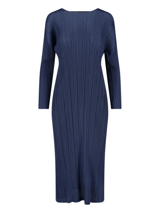 26SS 플리츠플리즈 미디 원피스 PP66JH116 78 Blue